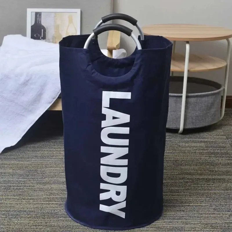 Panier à linge grande capacité avec poignée rembourrée, pliable et polyvalent pour salle de bain et buanderie 5