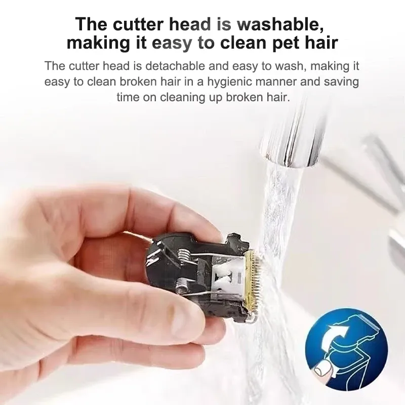 Tondeuse à cheveux électrique professionnelle pour homme, lame en céramique, à faible bruit, avec chargeur USB 4