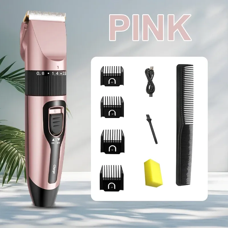 Tondeuse à cheveux électrique professionnelle pour homme, lame en céramique, à faible bruit, avec chargeur USB 8