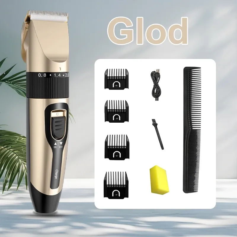 Tondeuse à cheveux électrique professionnelle pour homme, lame en céramique, à faible bruit, avec chargeur USB 9