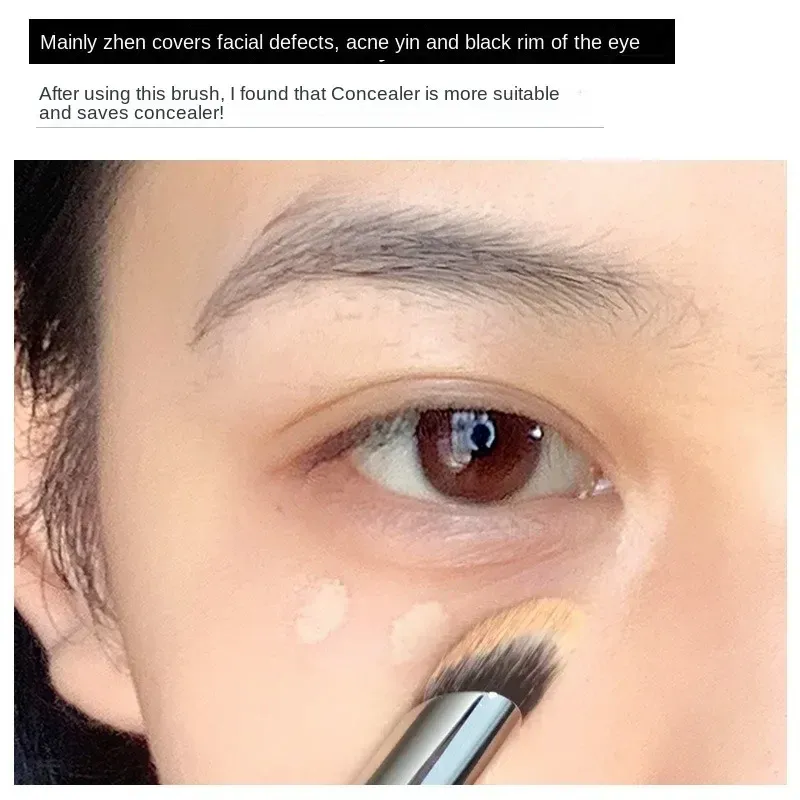 Pinceau anti-cernes de précision, 1 pièce, doux et moelleux, idéal pour une couverture ciblée des imperfections et des cernes 4