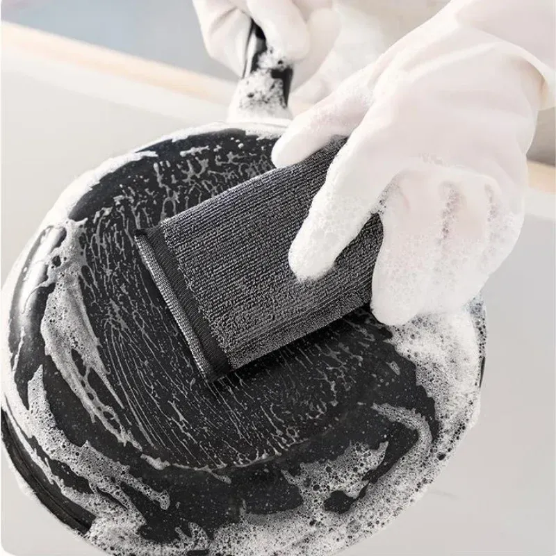 Chiffon de nettoyage en acier inoxydable réutilisable, double face et antiadhésif, pour casseroles, lot de 2 ou 10 pièces 3