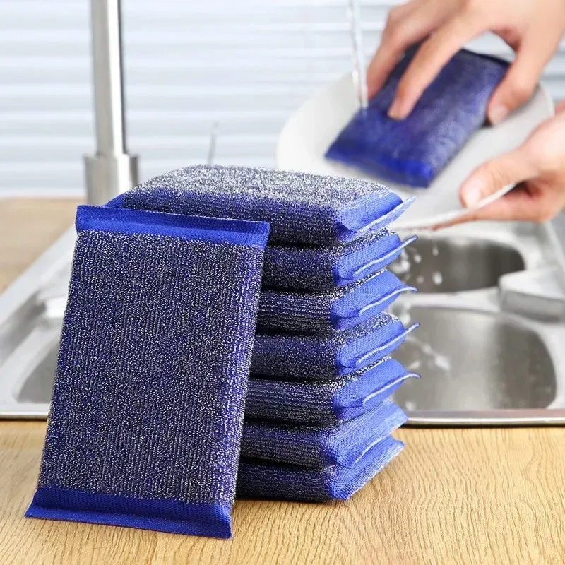 Chiffon de nettoyage en acier inoxydable réutilisable, double face et antiadhésif, pour casseroles, lot de 2 ou 10 pièces 5