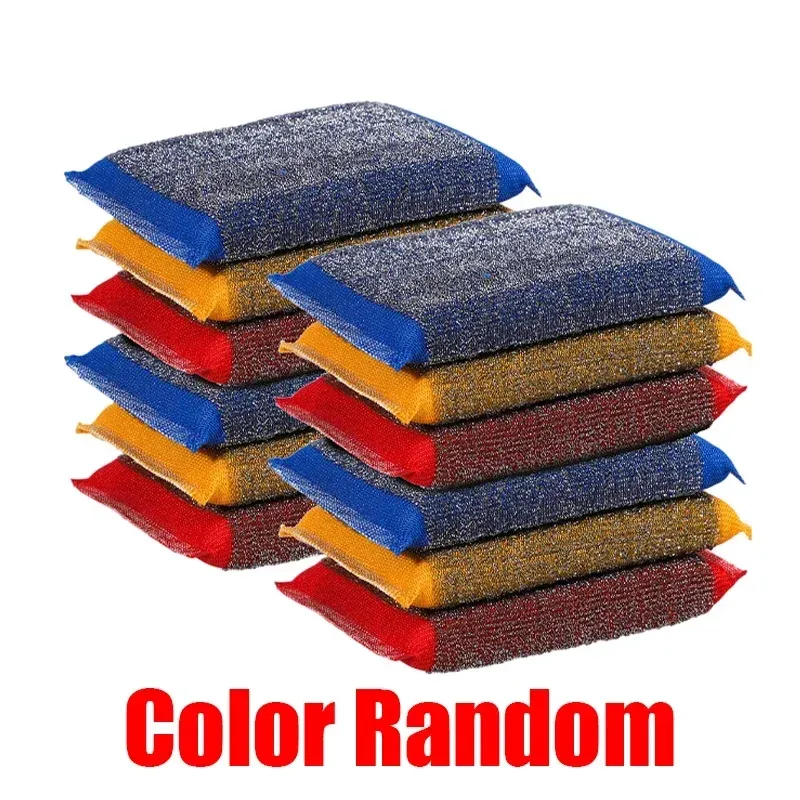 Chiffon de nettoyage en acier inoxydable réutilisable, double face et antiadhésif, pour casseroles, lot de 2 ou 10 pièces 7