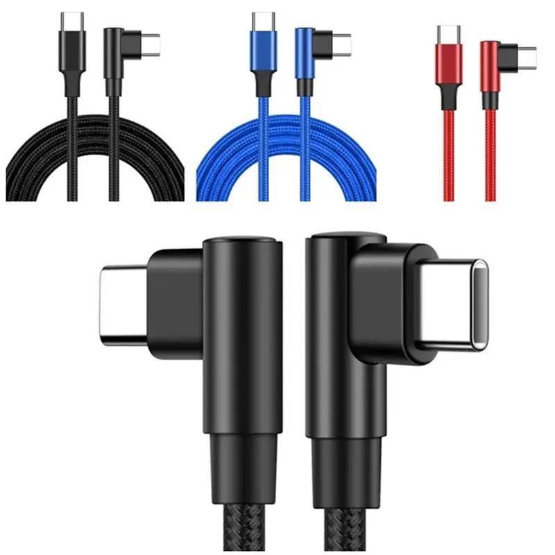 Câble USB-C coudé à 90°, tressé en nylon, charge rapide 60 W PD (20 V / 3 A) – 0,2 m, 0,5 m, 1 m, 2 m, 3 m 2