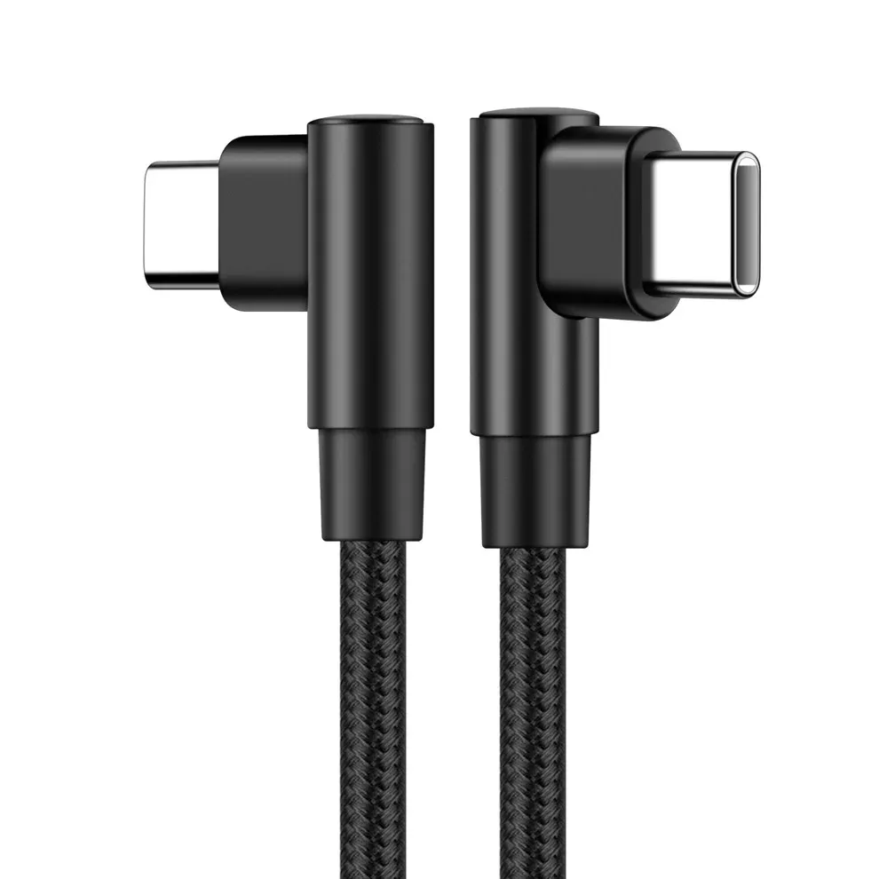 Câble USB-C coudé à 90°, tressé en nylon, charge rapide 60 W PD (20 V / 3 A) – 0,2 m, 0,5 m, 1 m, 2 m, 3 m 7