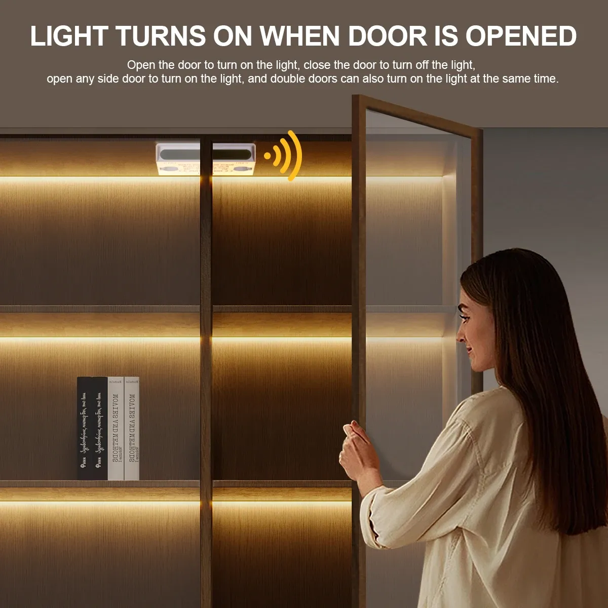 Interrupteur de porte infrarouge DC 12-24 V à double capteur de proximité, pour contrôle de l'éclairage LED de placard et armoire 4