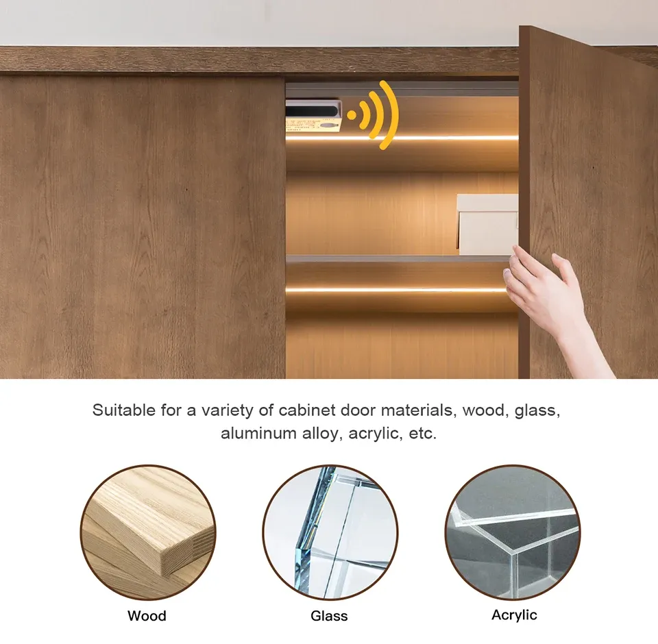 Éclairage LED de placard activé par ouverture de porte