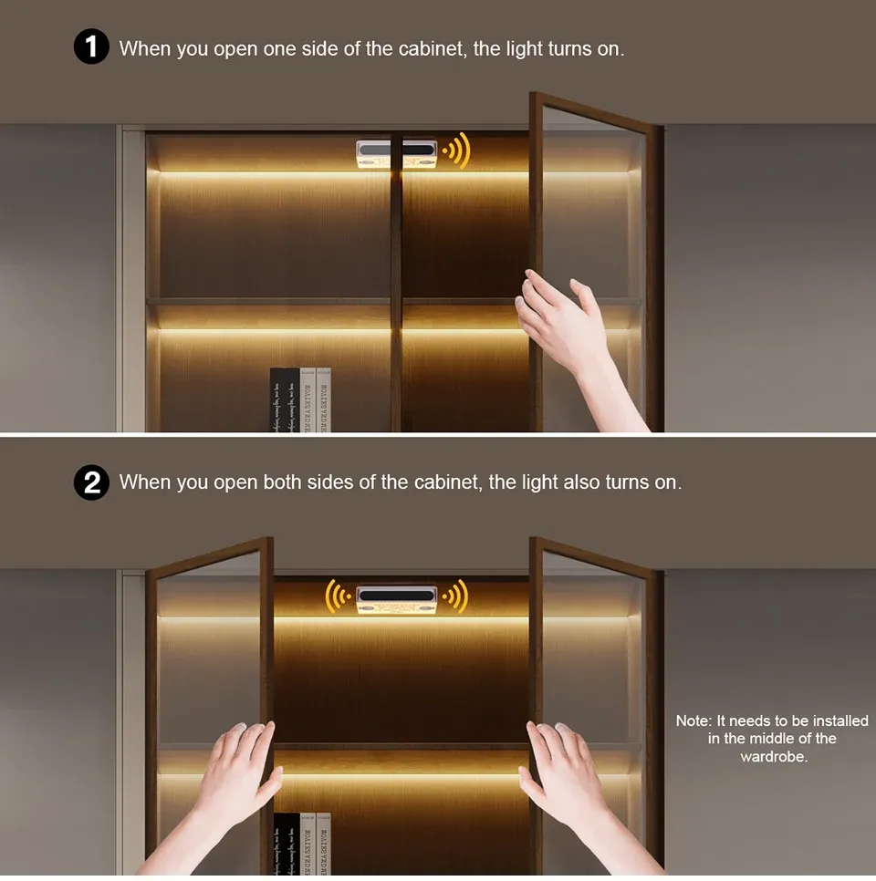 Installation de l'interrupteur de porte dans un dressing