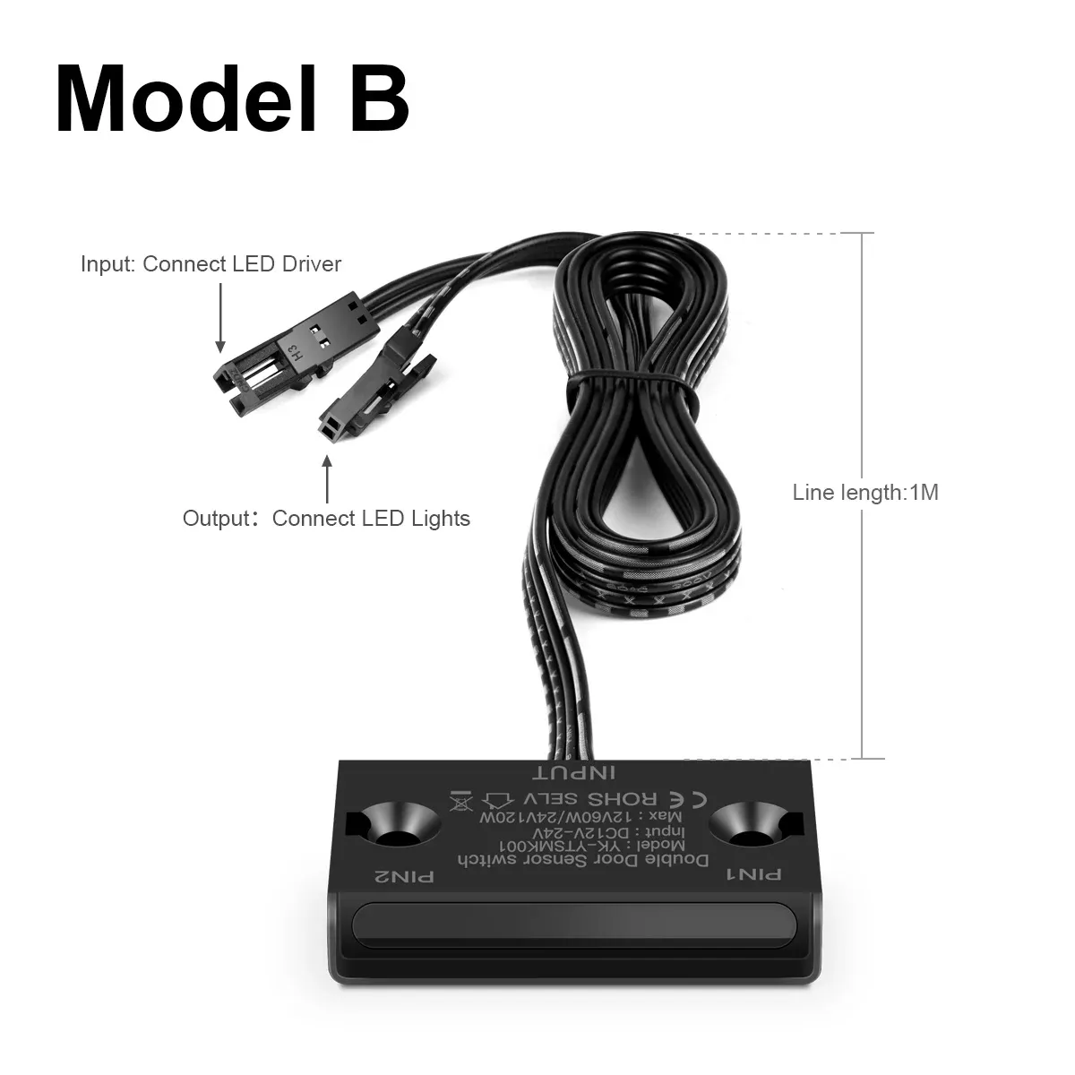 Interrupteur de porte infrarouge DC 12-24 V à double capteur de proximité, pour contrôle de l'éclairage LED de placard et armoire 9