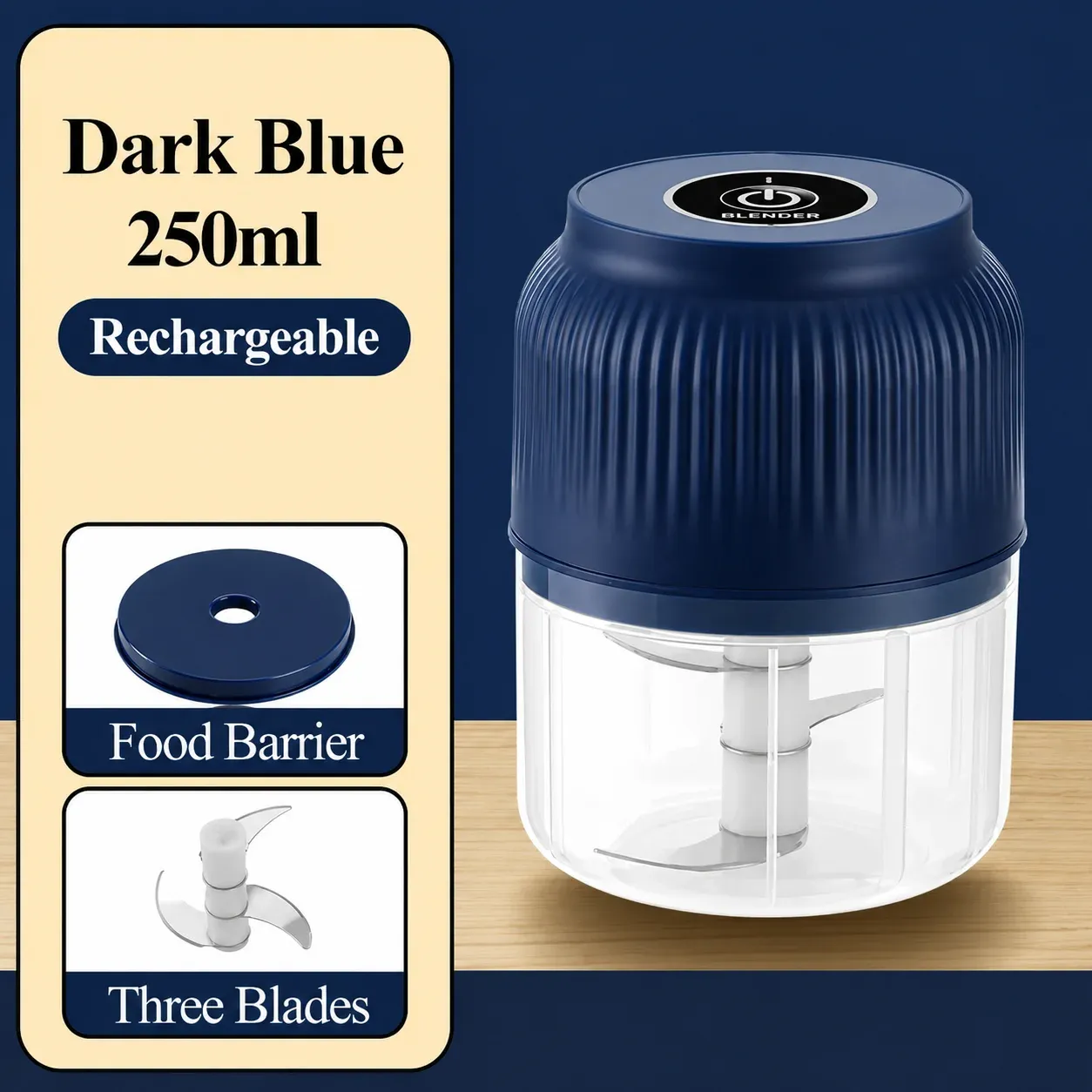 Mini hachoir électrique sans fil rechargeable par USB, 250 ml, broyeur à ail pour ustensiles de cuisine 8