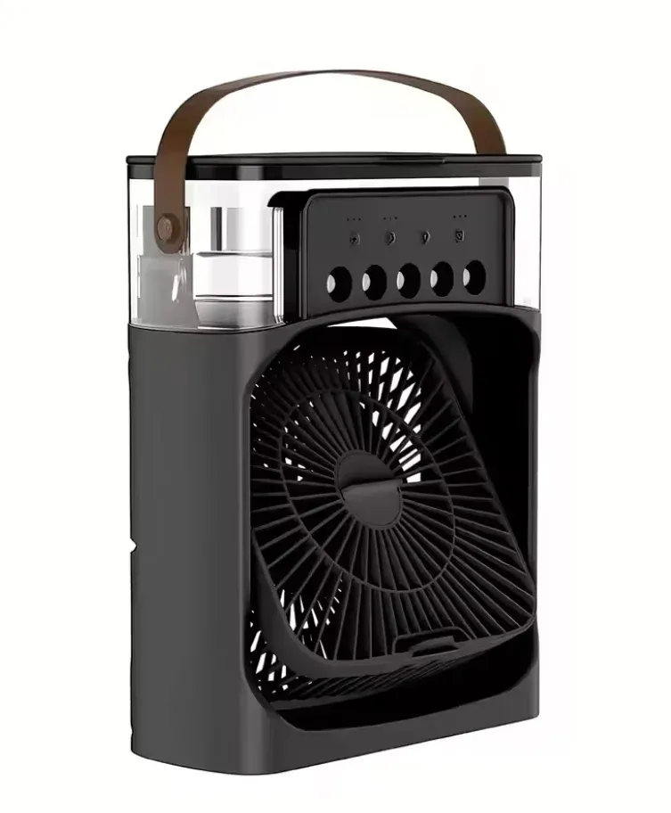 Mini ventilateur rafraîchisseur d'air portable 3 en 1 avec humidificateur, veilleuse LED et minuterie 1 à 3 h 8