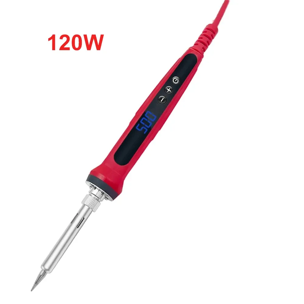 Kit de fer à souder 80 W à température réglable avec écran LCD, chauffage céramique, pointes de soudage, pincettes et fil à souder 8