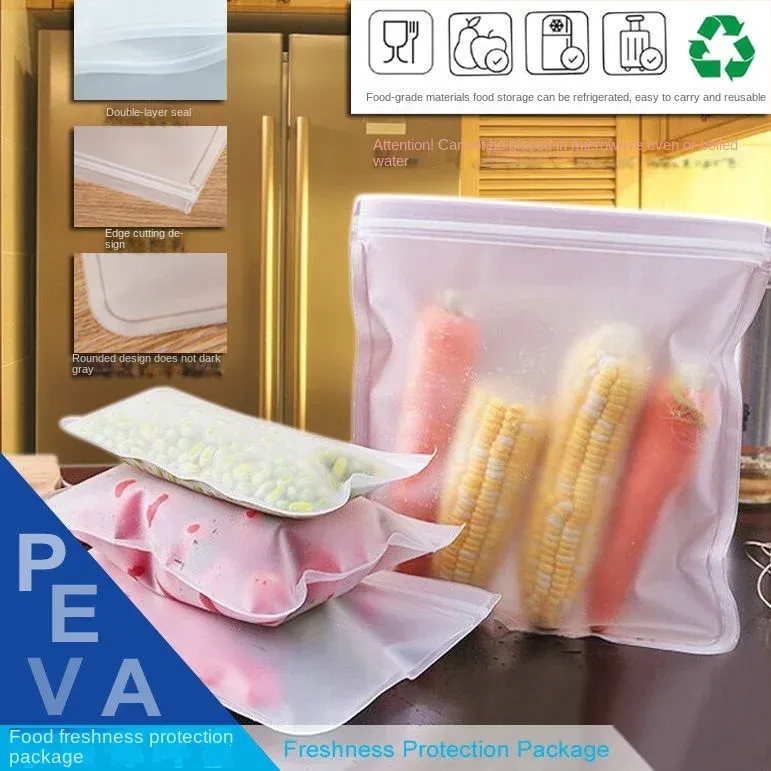 Sacs de conservation réutilisables en silicone, sacs zippés étanches, contenants multifonctions, tasse et sac de conservation des aliments 3