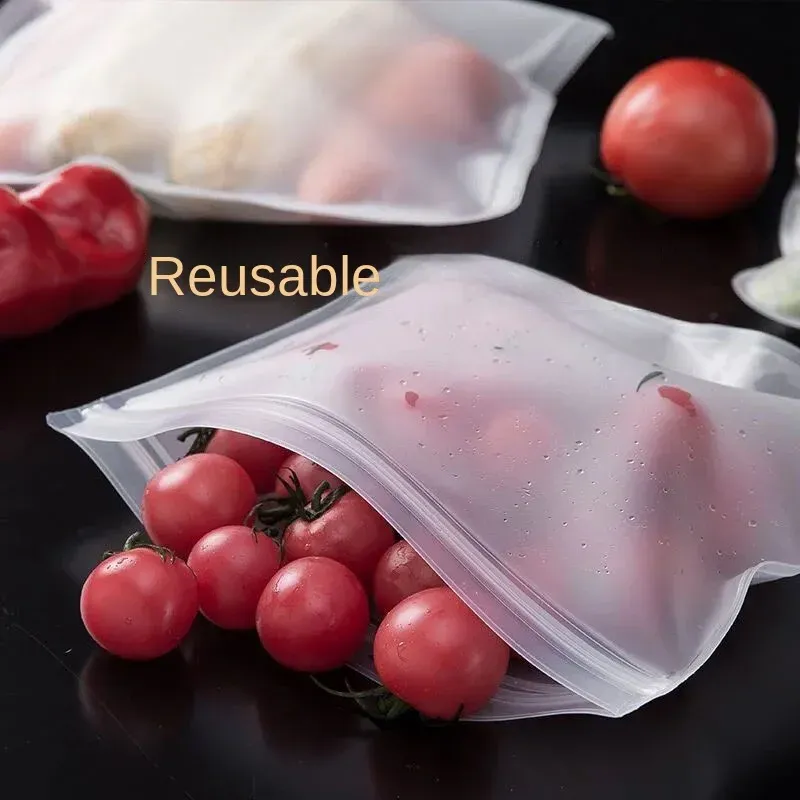 Sacs de conservation réutilisables en silicone, sacs zippés étanches, contenants multifonctions, tasse et sac de conservation des aliments