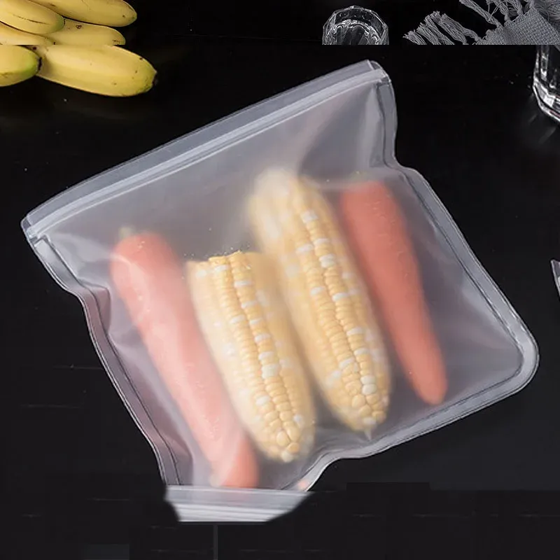 Sacs de conservation réutilisables en silicone, sacs zippés étanches, contenants multifonctions, tasse et sac de conservation des aliments 10