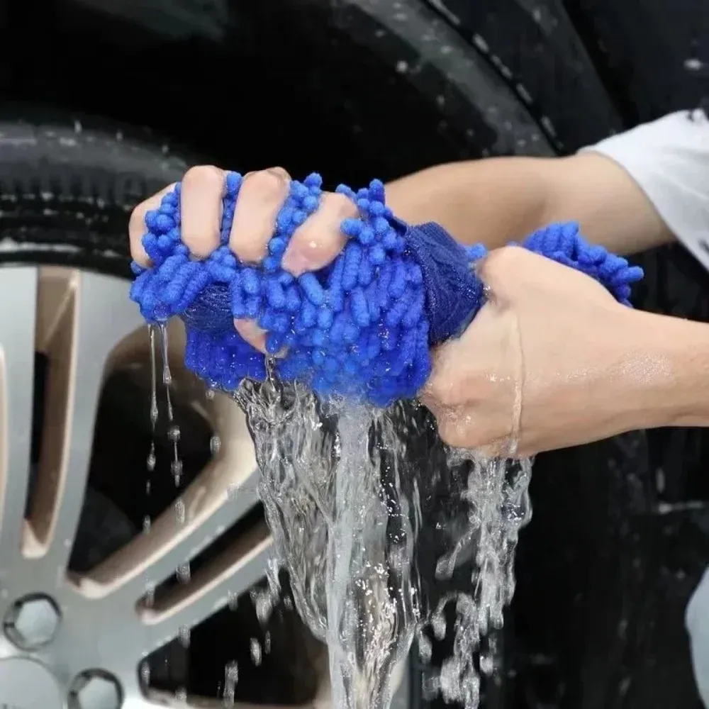 1/2 pièces Éponge de lavage de voiture en microfibre chenille, Gant de lavage, Serviette, Kit de nettoyage pour l'entretien et le detailing automobile 6