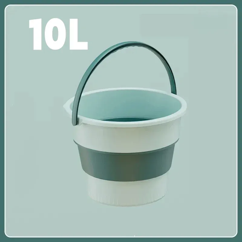 Seau pliable en plastique 5/10/17 L, contenant d'eau portable pour lavage auto, pêche, camping et entretien ménager 12