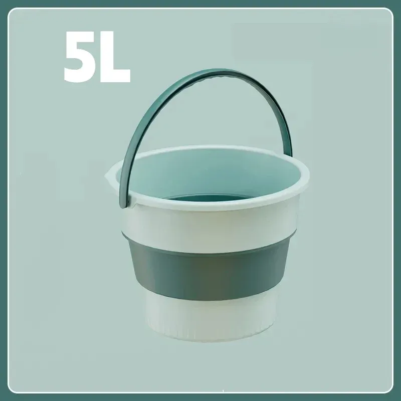 Seau pliable en plastique 5/10/17 L, contenant d'eau portable pour lavage auto, pêche, camping et entretien ménager 13