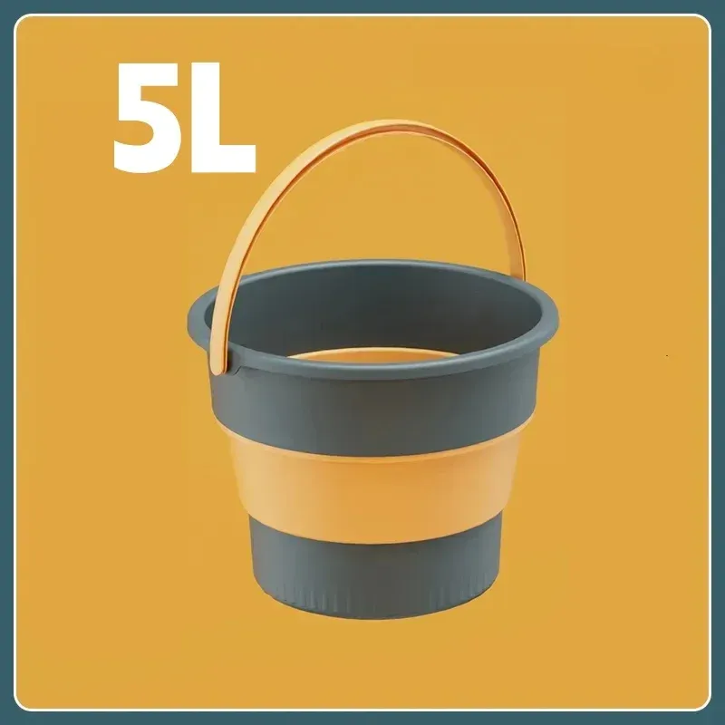 Seau pliable en plastique 5/10/17 L, contenant d'eau portable pour lavage auto, pêche, camping et entretien ménager 10
