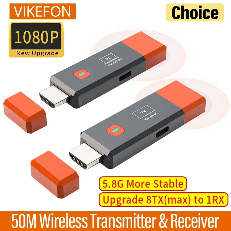 Kit d'extension émetteur-récepteur vidéo sans fil compatible HDMI, adaptateur dongle TV Stick pour caméra, PC et ordinateur portable, pour surveiller la télévision - Image 1
