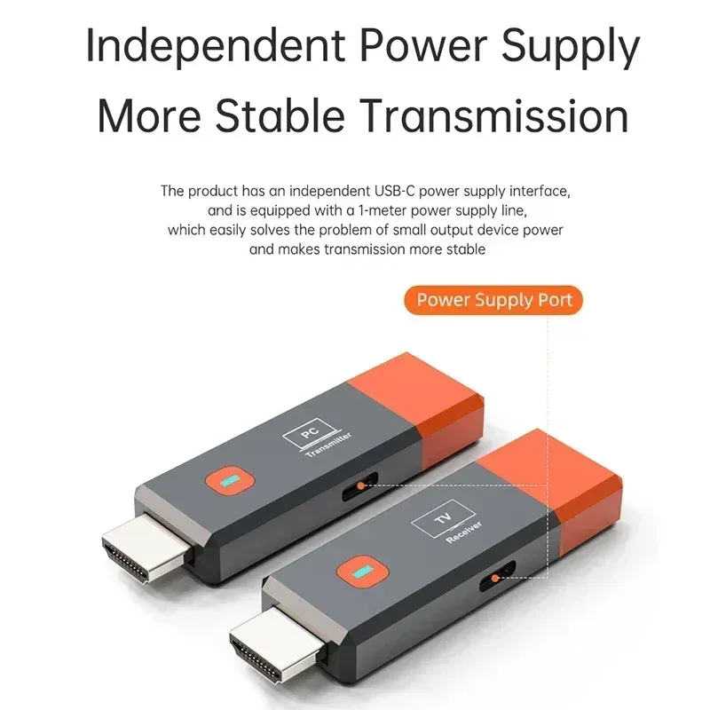 Kit d'extension émetteur-récepteur vidéo sans fil compatible HDMI, adaptateur dongle TV Stick pour caméra, PC et ordinateur portable, pour surveiller la télévision 6