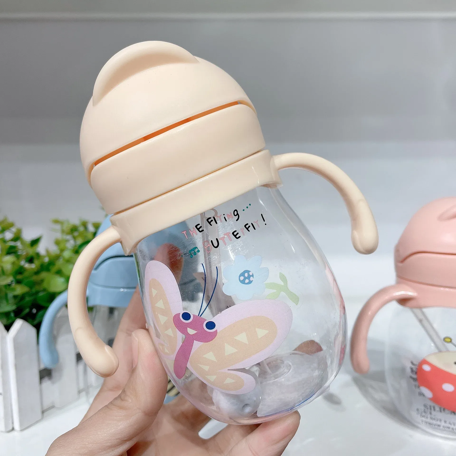 Tasse à paille pour bébé anti-étouffement avec bec de canard et boule à gravité, pour nourrissons et enfants de maternelle 3
