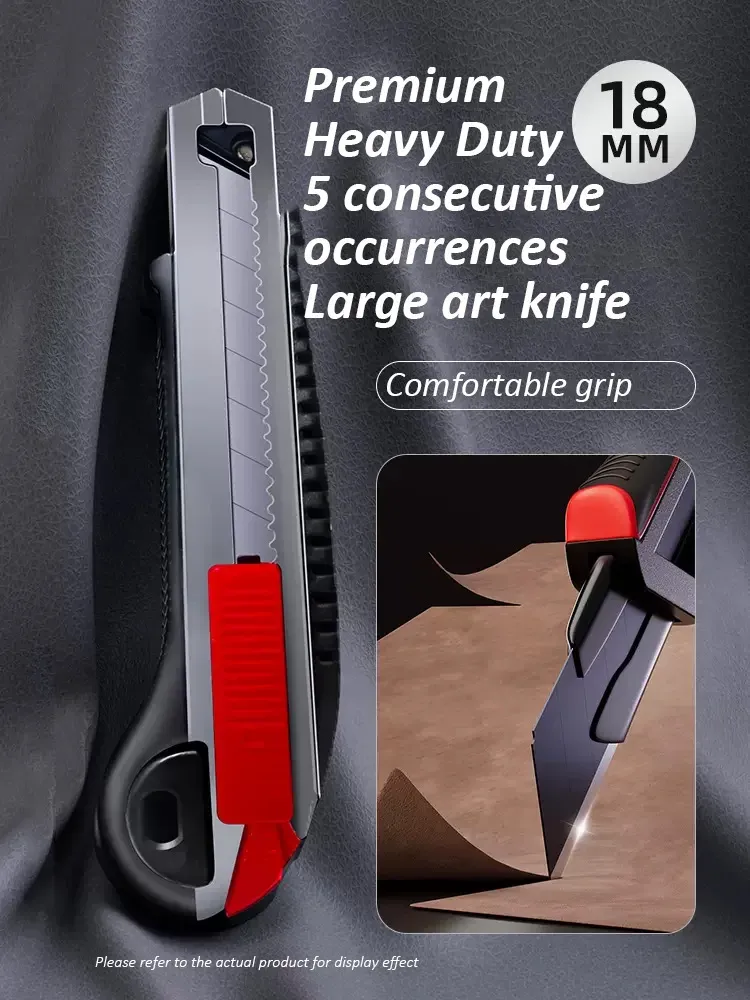 Couteau utilitaire DELIXI ELECTRIC à lame rétractable en acier SK5 remplaçable, pour une coupe nette du papier, du tissu, du bois, du caoutchouc et du plastique 9