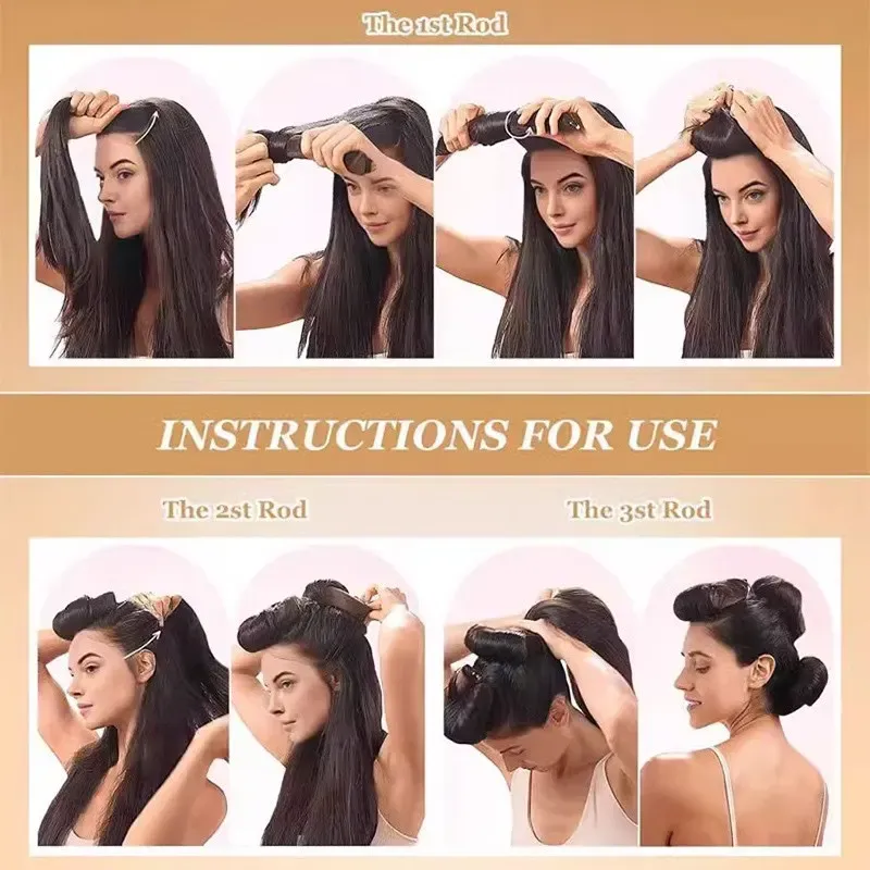 Bigoudis sans chaleur, bandeau boucleur, rouleaux à cheveux sans chaleur, boucles paresseuses avec crochet, tige souple et flexible pour dormir, outils de coiffure 6