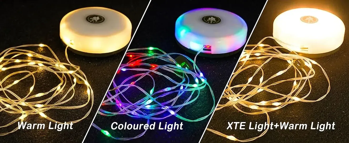 Détail de la guirlande lumineuse de camping