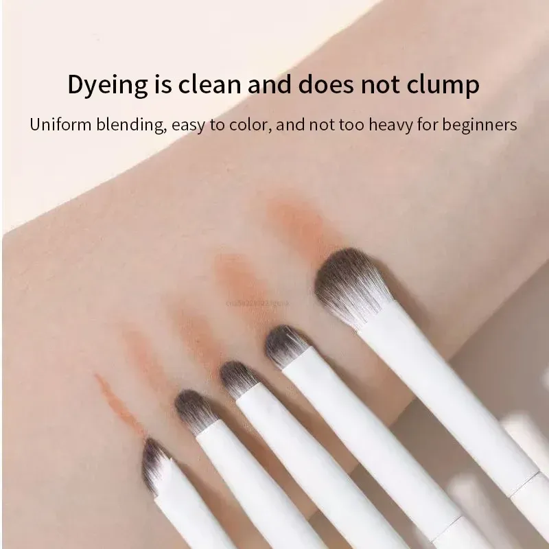 5/8/10 pièces Pinceaux de maquillage pour les yeux naturels, ensemble détail fard à paupières, pinceau de maquillage blanc ultra doux, outil de maquillage pour fard à paupières et eyeliner 3