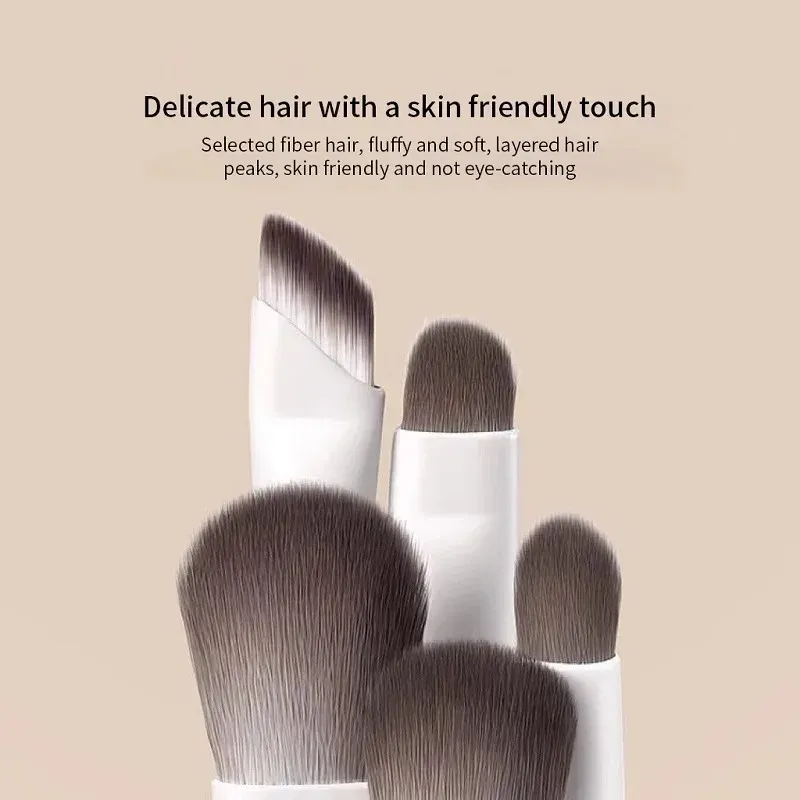 5/8/10 pièces Pinceaux de maquillage pour les yeux naturels, ensemble détail fard à paupières, pinceau de maquillage blanc ultra doux, outil de maquillage pour fard à paupières et eyeliner 6
