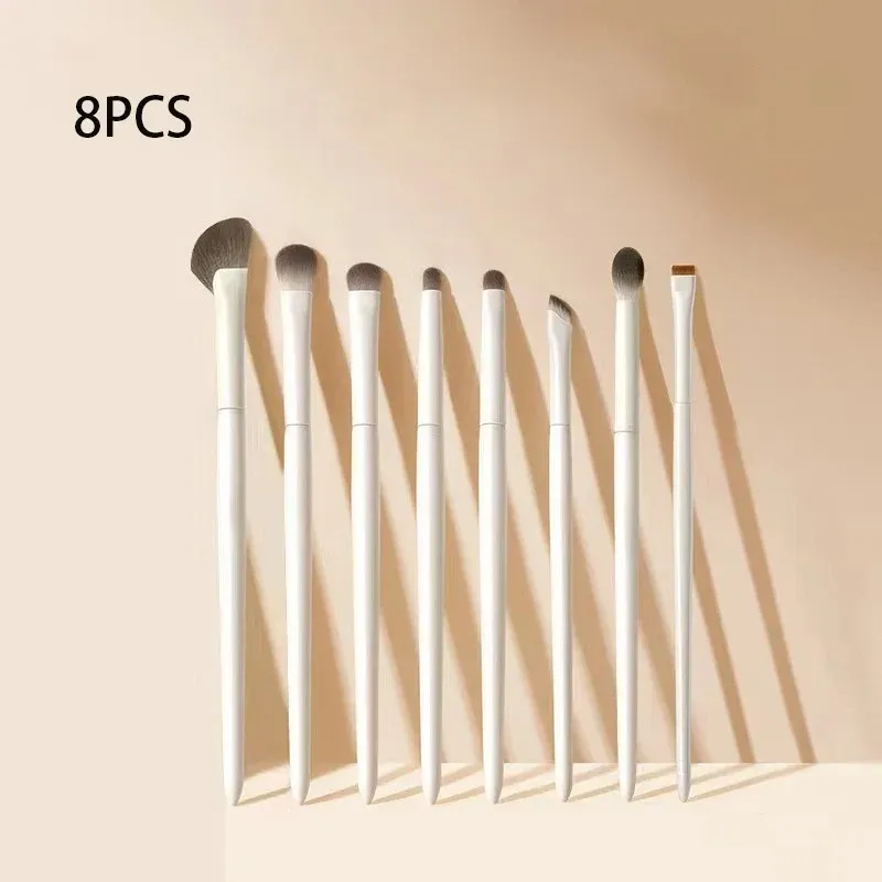 5/8/10 pièces Pinceaux de maquillage pour les yeux naturels, ensemble détail fard à paupières, pinceau de maquillage blanc ultra doux, outil de maquillage pour fard à paupières et eyeliner 9