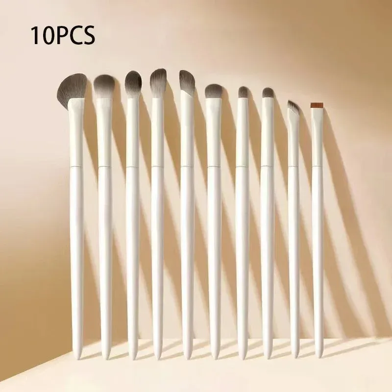 5/8/10 pièces Pinceaux de maquillage pour les yeux naturels, ensemble détail fard à paupières, pinceau de maquillage blanc ultra doux, outil de maquillage pour fard à paupières et eyeliner 8