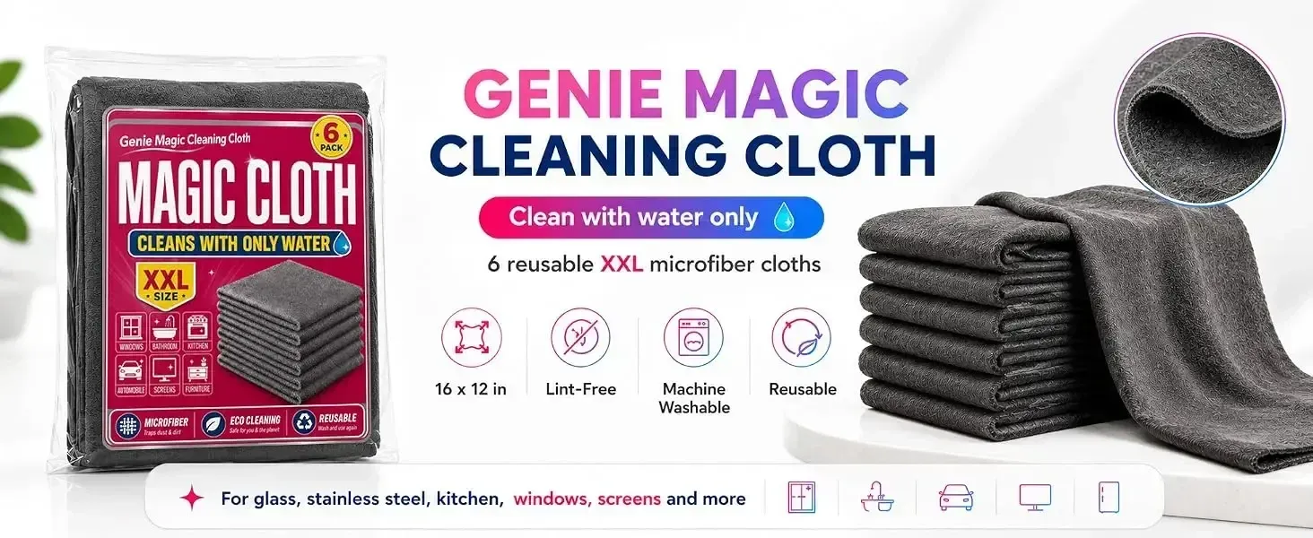 Chiffon de nettoyage magique Genie en microfibre, vue d'ensemble