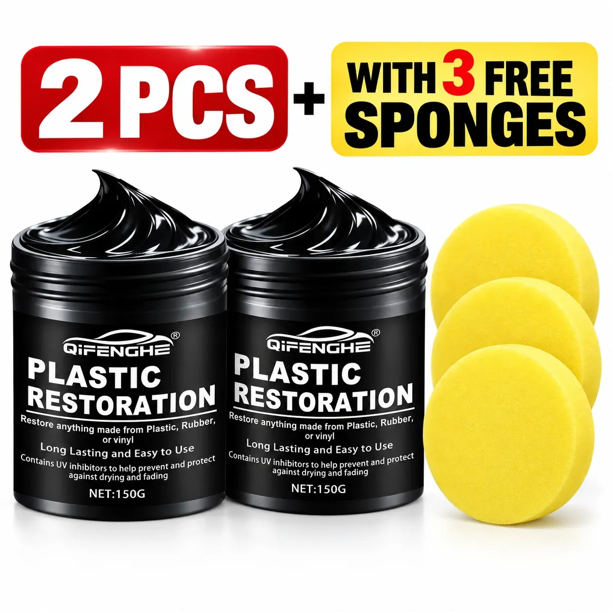 Pâte de polissage pour plastique automobile, 150 g : restauration, brillance longue durée et protection des pneus, de l'intérieur et des pare-chocs 9