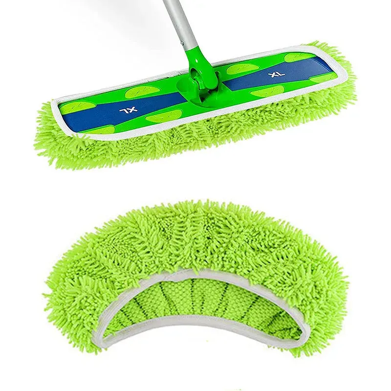 Balai serpillère en microfibre pour gril, éponge absorbante, recharge réutilisable, compatible balai plat Swiffer, accessoires ménagers, vert 2