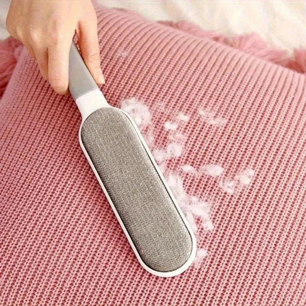 Éliminateur de poils d'animaux double face, brosse électrostatique manuelle pour chats, vêtements, canapés, meubles et tapis 4
