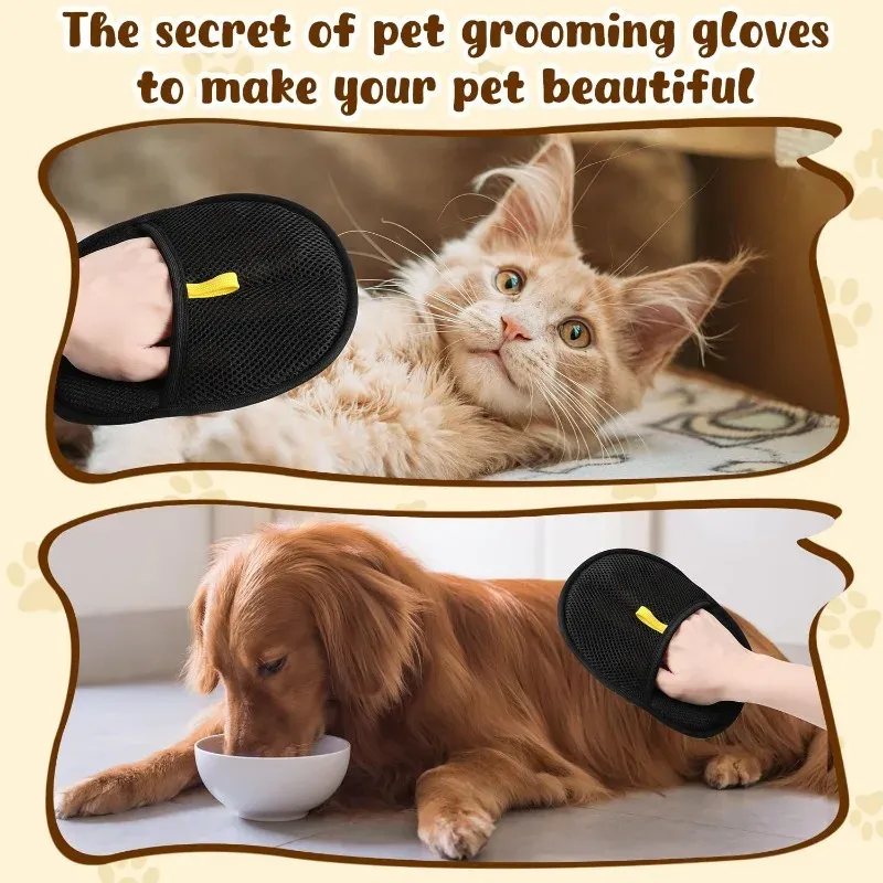 Gants d'épilation électrostatiques réutilisables pour animaux de compagnie, brosse de collecte des poils de chien et de chat, gants de toilettage pour la maison 3