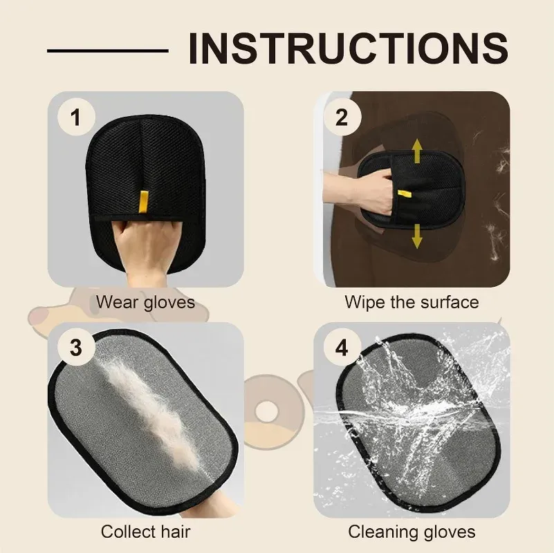 Gants d'épilation électrostatiques réutilisables pour animaux de compagnie, brosse de collecte des poils de chien et de chat, gants de toilettage pour la maison 4