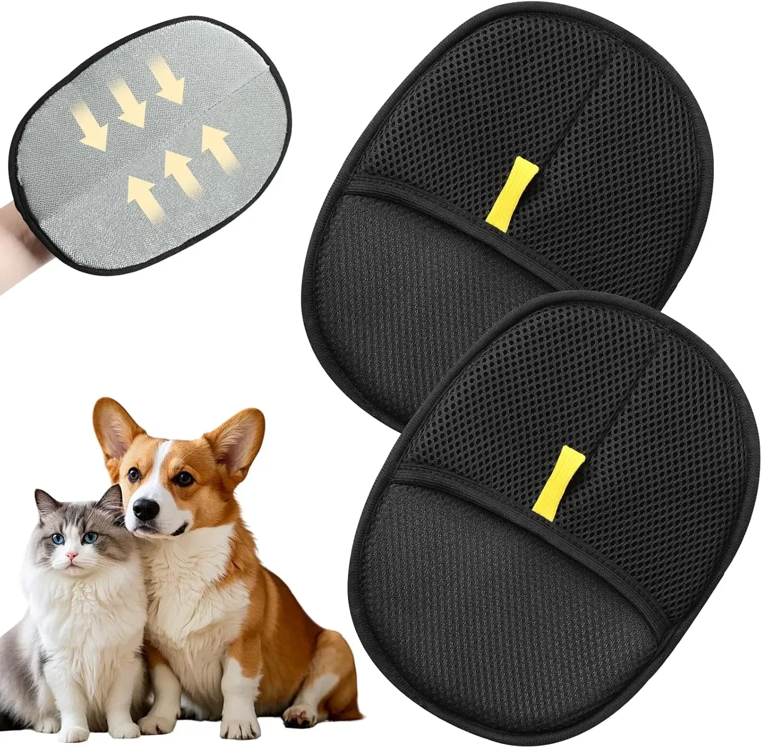 Gants électrostatiques pour animaux en situation d'utilisation