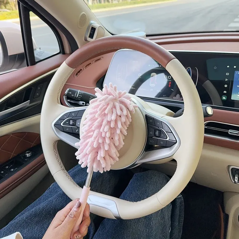 Mini brosse de plumeau de voiture extensible en microfibre