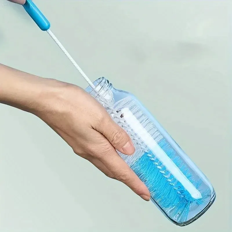 Brosse à long manche pour tasses, brosse de nettoyage pour bouteilles en verre de cuisine, brosse à biberons et tasses à thé, outil de nettoyage sans électricité 2