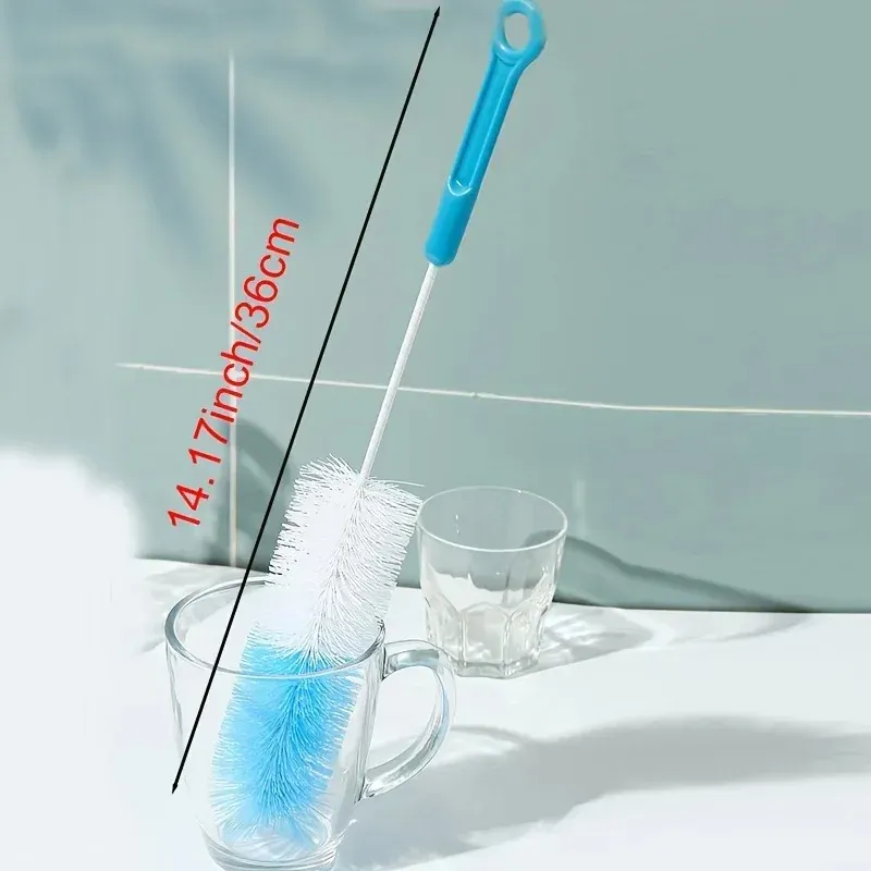 Brosse à long manche pour tasses, brosse de nettoyage pour bouteilles en verre de cuisine, brosse à biberons et tasses à thé, outil de nettoyage sans électricité 7