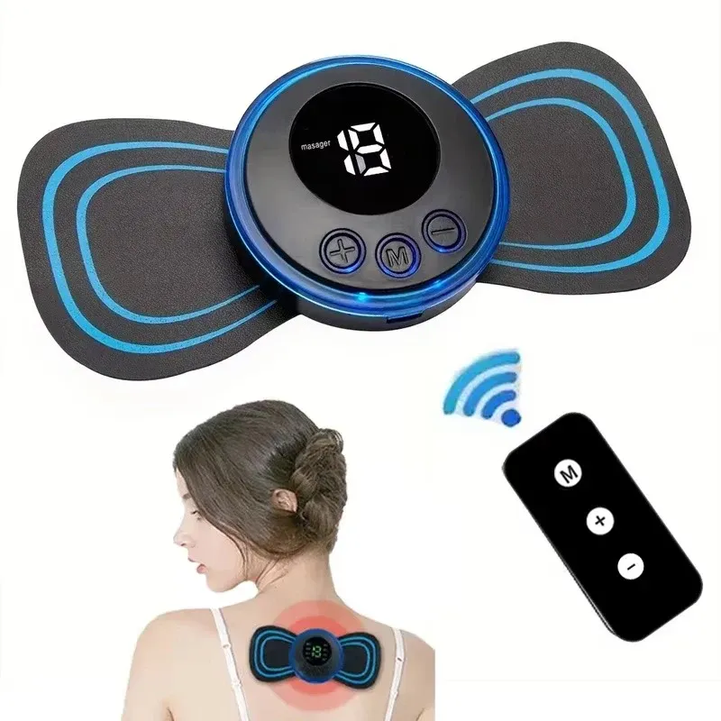 Masseur électrique EMS pour le cou, patch cervical mini pour le dos, stimulateur, coussin de massage, coussin en gel portable, électrodes fines - Image 1