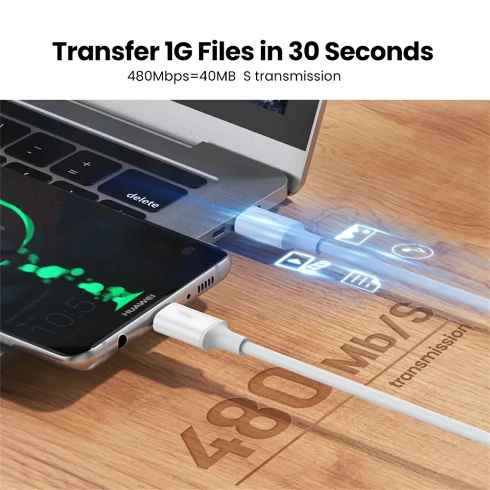 Câble USB-C vers USB-C à charge rapide Power Delivery 100 W, compatible iPhone 15 Pro Max, iPad Air 5, MacBook, Huawei Mate 60 et Samsung 6