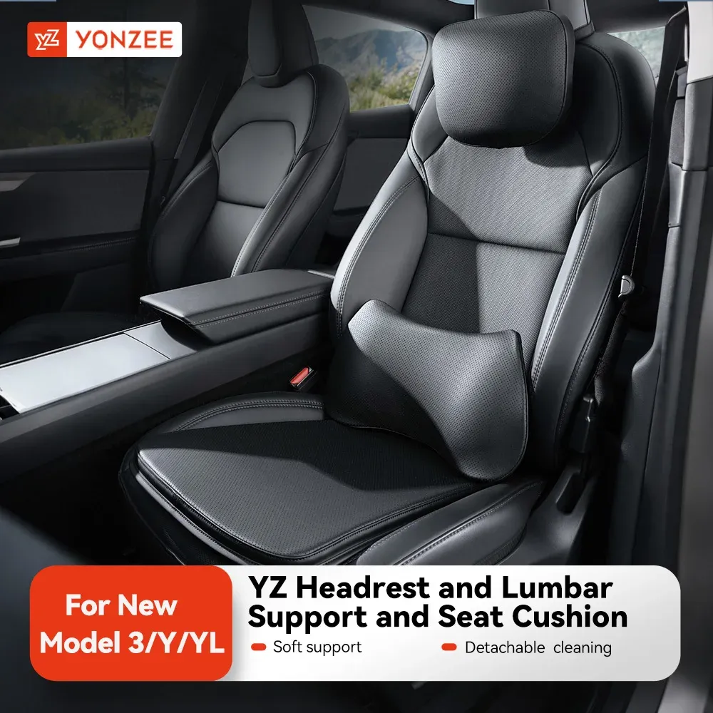 Coussin de voyage YZ pour Tesla Model Y YL 3 Highland, appui-tête, support lombaire, coussin en mousse à mémoire de forme respirante, accessoire Juniper