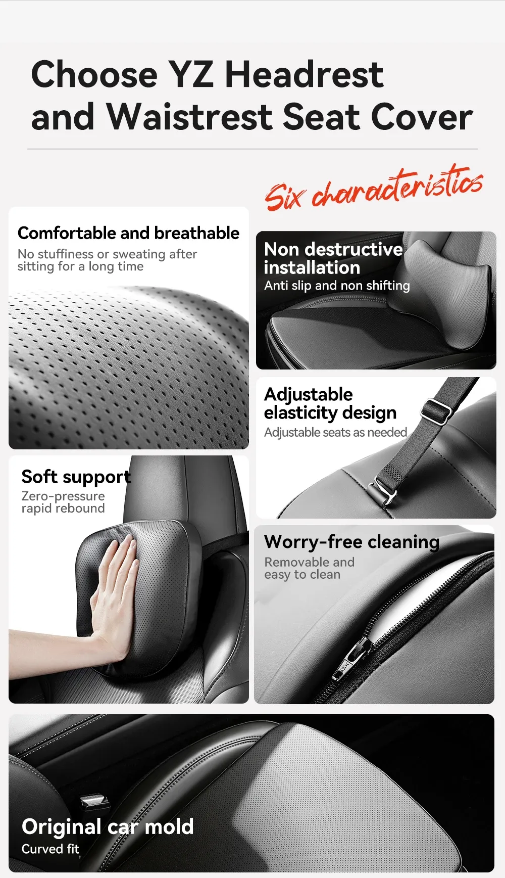 Coussin lombaire ergonomique pour Tesla