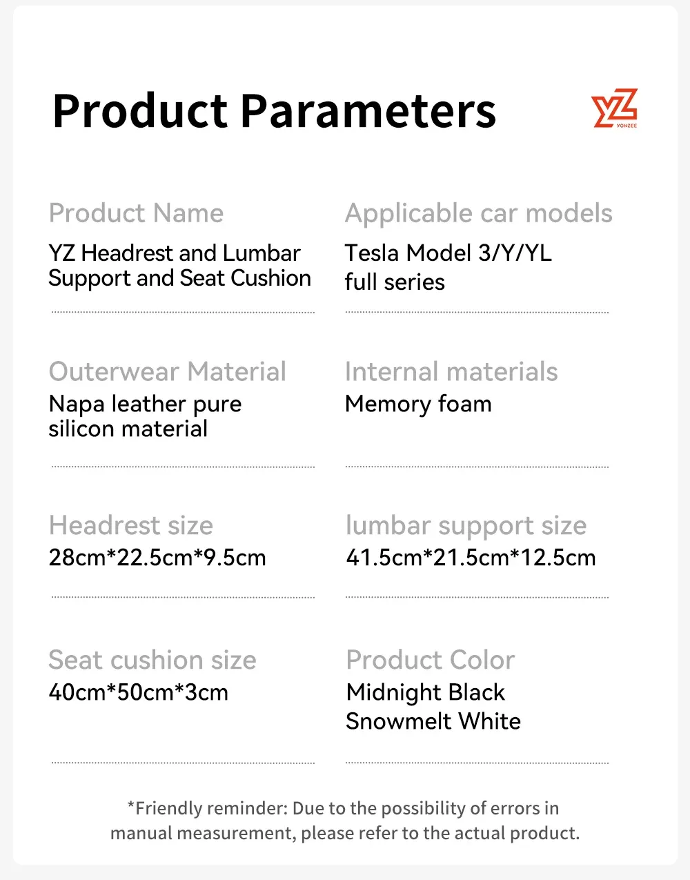 Soutien lombaire pour Tesla Model Y