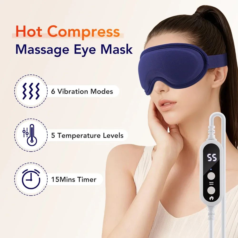 Vue détaillée du masque chauffant pour les yeux